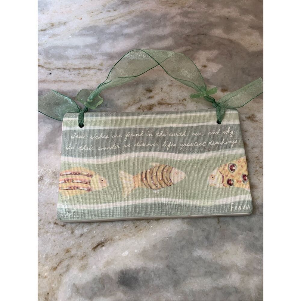Fish Saying Ceramic Plaque